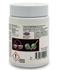 Back label of cleaning balls for automatic espresso machines, showing usage instructions and warnings.