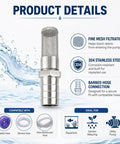 Stainless Steel Water Pump Filter Hose End Strainer Barbed Inline Mesh Screen 10mm Three Quarter Inch Assorted Sizes product details