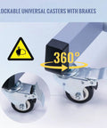 Lockable caster with brake of Motorized Optometrist Ophthalmic Table With Electric Lift, Drawer, Aluminum Alloy Post, 22.8x15.7 in.