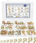 All-In-One 100Pcs Spring Band Hose Clamps Kit With 10 Sizes 5mm To 16mm, neatly in labeled case for fuel lines and hoses.