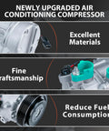 Straight Swap AC Compressor With Clutch Assembly For Hyundai Elantra And Kia Forte close-up view highlighting excellent materials and craftsmanship.
