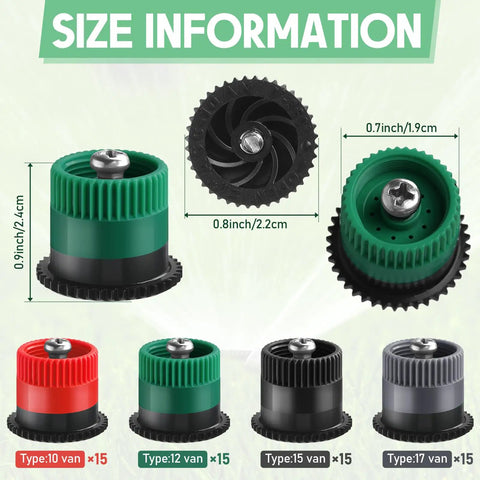 16 Pack Adjustable Arc Sprinkler Nozzles Easy Install High Efficiency Replacement Pop Up Heads For Rain Bird Hunter Orbit Sprinklers