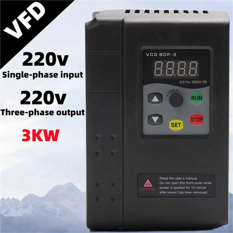 Heavy Duty 3kW 220V VFD Variable Frequency Drive Inverter Speed Controller For 3 Phase Motors 0 To 500 Hz Output Control Energy Saver