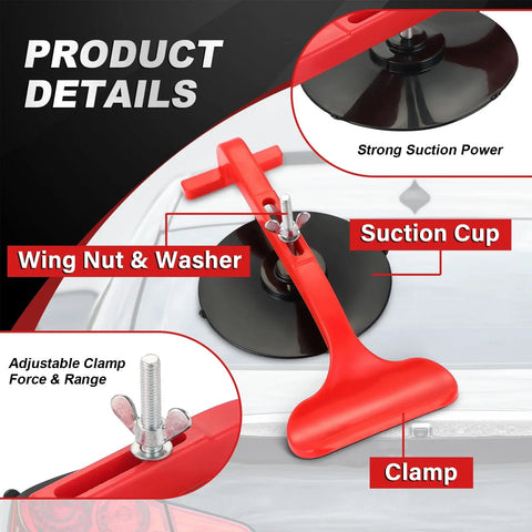 Close-up of Six Piece Suction Cup Clamp Set For Glass And Windshield Repair showing adjustable clamp and suction cup features.
