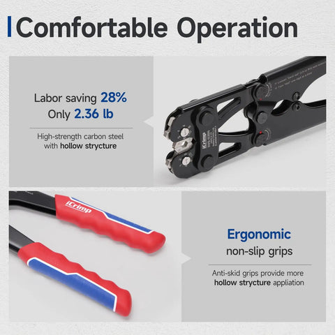 All In One Battery Cable Lug Crimping Tool Kit For 8 To One Zero AWG With 63 Copper Lugs And 25 Heat Shrink Tubes tool details