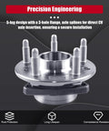 Front And Rear 5 Lug Wheel Bearing Hub Assembly 513288 visible with metal studs and flange suitable for Cadillac XTS, Chevy Impala