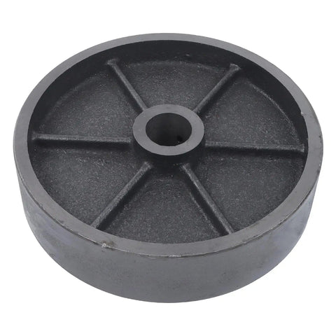 8 Inch Industrial Caster Wheel Replacement Heavy Duty Steel Rigid Caster for Warehouse Cart and Forklift, dark steel finish.