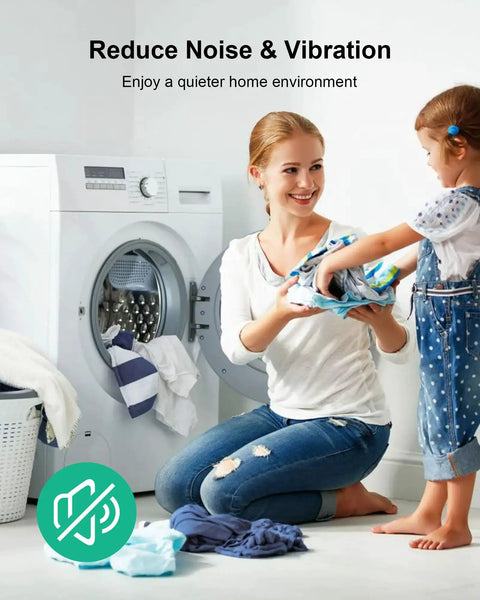Woman and child with front load washer promoting Washer Inverter Control Board Replacement For Front Load Washers WF56 WF42 WF45 WF50 WV55 And More Plug And Play Compatible With 3C 3C2 3E2 AE6 Drum Fault Errors AP5916768 3996733
