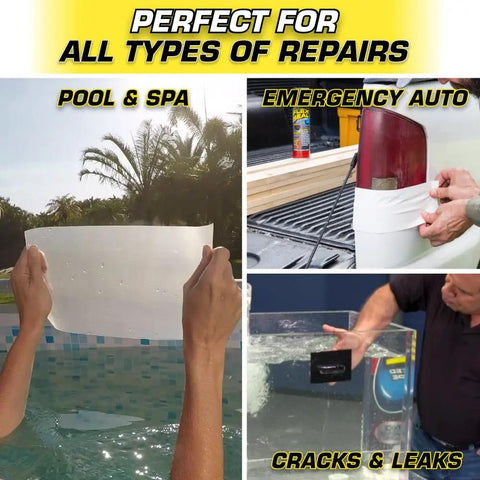 Heavy Duty Rubberized Waterproof Tape Black 4 Inch By 25 Foot For Leaks And Patches Indoors Or Outdoors used in water and vehicles