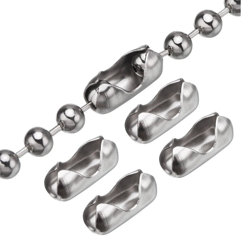 Beaded Ball Pull Chain Extension For Roller Shades And Window Blinds, 4.5mm silver bead chain with connectors, 10 feet, vertical blinds replacement