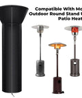 Heavy Duty Round Patio Heater Cover Weatherproof Oxford Fabric UV Resistant Waterproof Dust Proof Snow Proof Wind Proof With Zipper And Storage Bag fits 89H x 33D Gas Heaters.