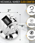 Works Like A Charm Desk Tally Counter With Rugged Metal Base Mechanical Clicker, 2 inch size, easy reset knob and durable construction.
