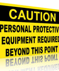 PPE Sign Personal Protective Equipment Required Beyond This Point 8x12 Inch Aluminum Metal Sign with Caution text