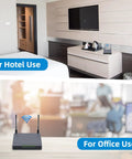 Image showing Analog Telephone Adapter With 1 FXS Port For VoIP, SIP Ready, AP And Repeater Mode in hotel and office setting.
