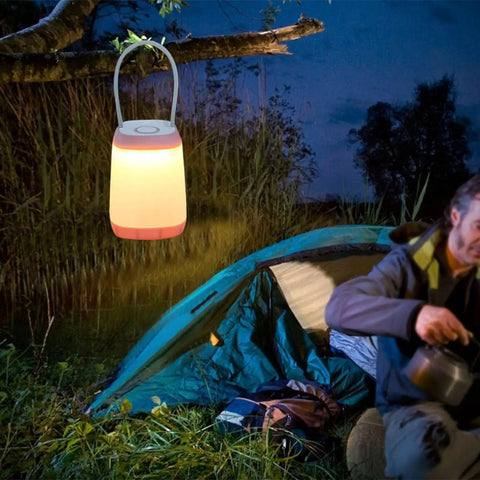 3 Pack LED Camping Light With 3 Modes Battery Powered Night Light For Indoor And Outdoor Use, pink lantern hanging by tent