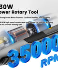 Beast 130W Corded Rotary Tool Kit With 204 Piece Accessory Set Featuring 35000 RPM Motor Display