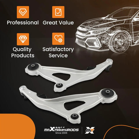2 Piece Front Lower Control Arms For Nissan Pathfinder 2013 2020 Infiniti QX60 2014 2022 Infiniti JX35 2013 Direct Replacement To Restore Handling Stability And Road Feel And Beef Up Ride, aluminum arms