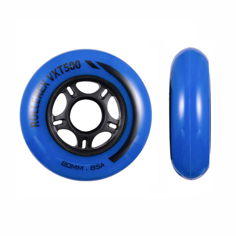 VXT500 80mm Inline Skate Wheels 2 Pack Deep Sea Blue Durable Urethane Replacement