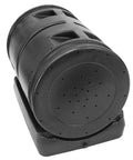Compost Wizard Dual Tumbler Bin for Outdoor Garden with 7 Cu Ft Total Capacity Two 25 Gallon Chambers Easy No Fuss Maintenance and a Five Gallon Tea Collection Base, side view.