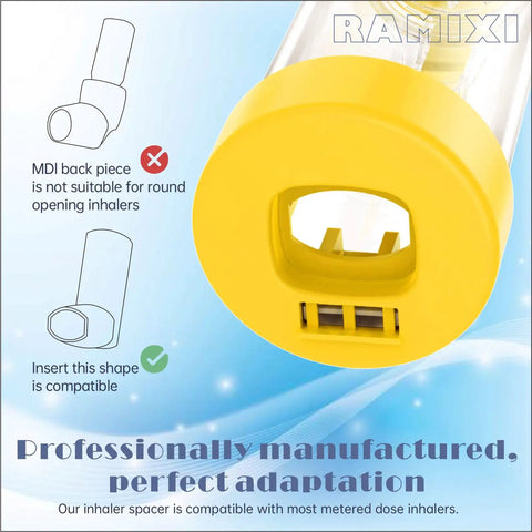 Inhaler Spacer For Adults And Kids NESSI OTC Spacer Green With Visual Airflow Indicator showing compatibility feature