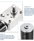 Close-up of DC 12V 12 RPM Reversible Worm Geared Motor Reducer with 8mm D Shape Shaft for heavy duty applications