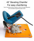 Pro Grade Aluminum Circular Saw Base Plate And Router Table Insert featuring 45° beveled chamfer for easy routing tasks.