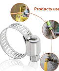 Stainless steel worm-gear hose clamp, adjustable 8–44 mm, 40-piece assortment kit for pipes
