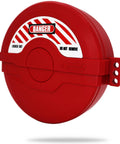 Gate Valve Lockout Device For Five To Six And A Half Inch Handles, OSHA Compliant Gas Lock, Impact Resistant Lockout, Red with Warning Label