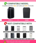 Compatibility chart for 116130 Replacement Filter H showing Winix 5500-2 and AM80 air purifiers, with non-compatible models below.