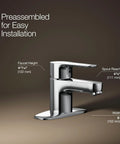 July Go-To Single-Handle Bathroom Sink Faucet With Metal Pop-Up Drain One And A Quarter Inch Tailpiece Ceramic Disc Valves