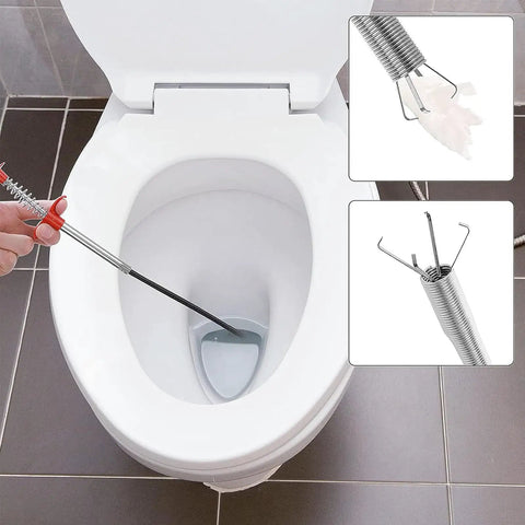 76 Inch Drain Snake With Flexible Grabber Claw For Sinks, Showers And Tubs, Handy Hair Removal Tool For Tight Spaces, Fast Clog Busting And Deep Clean In Narrow Pipes
