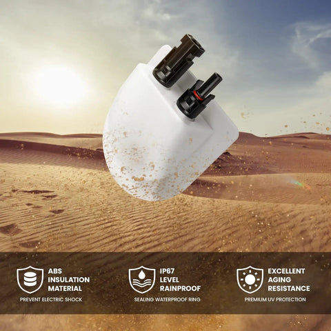 Solar Cable Entry Gland Kit With 10 AWG Cable And UV Resistant Dual Entry Housing For RV Boat Yacht Roofs White 0.3ft Flexible Length Options 0.5ft 3ft 5ft 10ft 20ft Easy Install Weatherproof Solar Connector, white ABS dual-entry gland