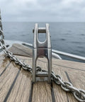 Marine Anchor Connector For Boat Fittings And Hardware 316 Stainless Steel Hinged Pin Two Stage Anchoring Link Saltwater Ready And Beefed Up For Boating Reliable Anchor Connections With Chain And Gear on boat deck