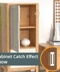 Heavy Duty Cabinet Magnets 12 Pack Magnetic Door Catch Stainless Steel installed on kitchen cabinet for strong closure