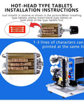 High Speed Automatic Electric Ribbon Code Printer For Production Dates And Batch Numbers On Flexible Packaging Film Plastic Leather Hot Stamping Coda Machine, installation guide and equipment detail.