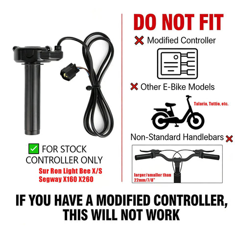 Rolling Bearing Electric Throttle Handle Grips For Sur Ron Light Bee X S And Segway X160 X260 22mm 7 8 Inch Handlebar Upgrade With Smooth Rolling Bearings Factory Stock Controller Only