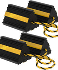 Heavy Duty Rubber Wheel Chocks With Rope Two Pair Or Four Pack Reflective Strips Anti Roll Immobilizer For RVs Trucks Trailers Campers