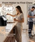 Chewable Cafe Style Nugget Ice Maker For Home And Office And RV 33 Lb Per Day Countertop Machine Self Cleaning Portable Black