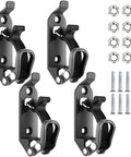 Roof Rack Shovel Mount Kit With Metal Rubber Clamp Brackets For Trucks And SUVs, 4 brackets, screws, and nuts shown