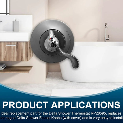 Shower Knob Replacement For Delta Faucet Temperature Control Handle With Cover Chrome No Fuss Repair Kit Easy Install