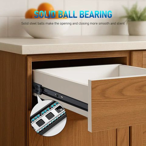 Whisper Quiet Soft Close Drawer Slides 20 Inch Full Extension Ball Bearing Heavy Duty Side Mount For Cabinets 1 Pair Black
