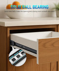Soft Close Drawer Slides 18 Inch Full Extension Ball Bearing Heavy Duty Side Mount for Cabinet Black Pair shown installed in wooden drawer