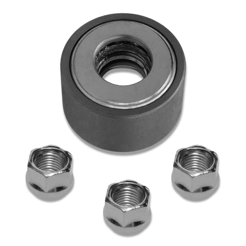 Beast Pro Wheel Stud Installer Tool Kit showing rotating bearing and three silver hex lug nuts for cars and light trucks