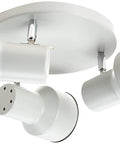 Three-Light Multi-Directional Flush-Mount Ceiling Fixture In Off White, Interior Lighting, 8.25 By 10.19 Inches, side view