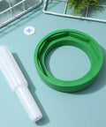 Heavy Duty Toilet Tank To Bowl Gasket And Bolt Kit Made From Premium NBR Rubber For Easy Leak-Proof Fixes And Simple Rear Installation Jobs, green gasket and white bolt