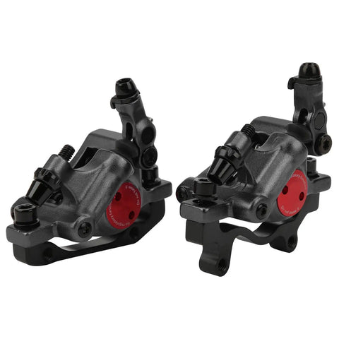 Lightweight Mechanical Disc Brakes With Durable Aluminum Alloy Build And Killer Stopping Power. Black brake calipers for bikes.