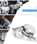 Two Pack 1.25 Inch T Bolt Stainless Steel Hose Clamps 304 Grade Durable Clamp Kit With 36 To 44 Mm Working Range Hoses