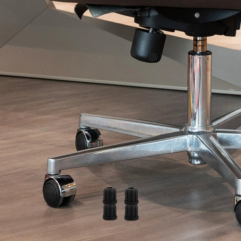 20 Piece Set of Durable Round Plastic Chair Wheel Sockets and Caster Inserts for Restoring Stability to Wobbly Swivel Computer Chairs