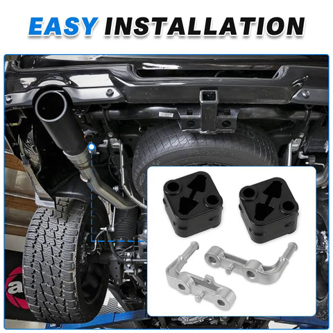 Rear Exhaust Bracket Muffler Support Rubber Isolator Hanger Assembly Set For Ram 1500 2019 To 2025 shown with installation