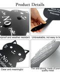 No Soliciting Sign For Home And Yard, Funny Black Cat Metal Sign, 16.5 By 7.1 Inches, Durable Outdoor Display with Features